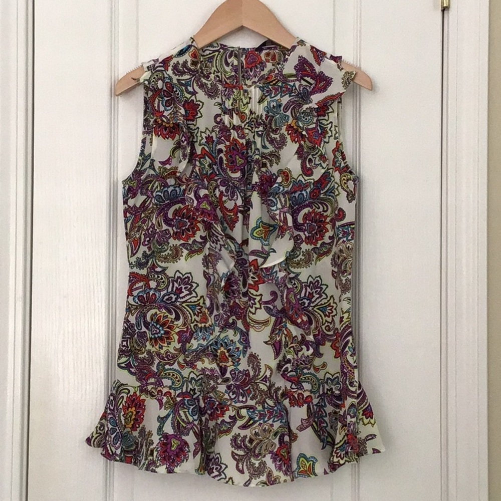 Banana Republic Pintuck Peplum Sleeveless Top